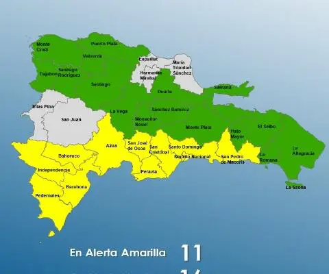 COE aumenta de 25 a 27 las provincias en alerta por vaguada