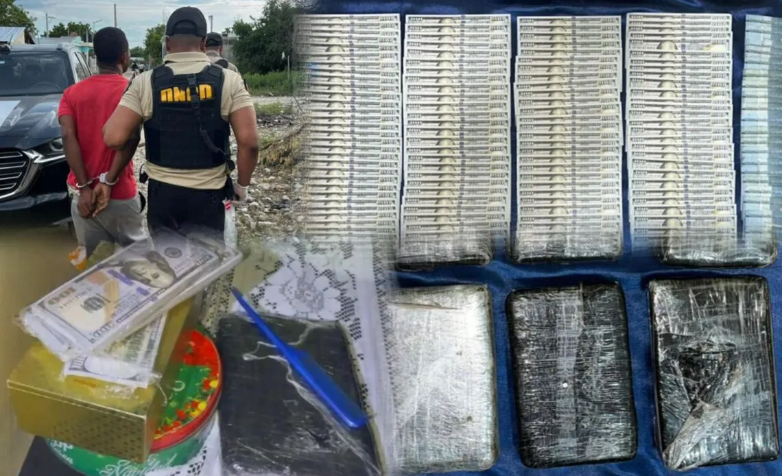 Golpe al microtráfico en Azua: DNCD incauta cocaína, dólares falsos y vehículo en amplio operativo 