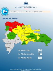 COE coloca cuatro provincias en alerta roja ante incidencia de Vaguada