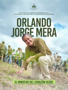 Ministerio de Medio Ambiente recuerda con orgullo a Orlando Jorge Mera