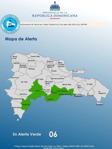COE emite alerta verde para Azua y otras provincias