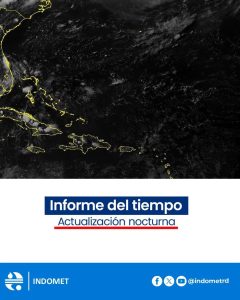INDOMET pronostica chubascos aislados con posibles tronadas en varias provincias durante la tarde y primeras horas de la noche
