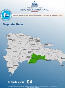 COE amplía alerta verde a cuatro demarcaciones por lluvias previstas en la costa caribeña y el noreste