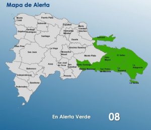 COE coloca ocho provincias y el Distrito Nacional en alerta verde por onda tropical