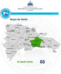 COE coloca tres demarcaciones en alerta verde por lluvias y tormentas eléctricas