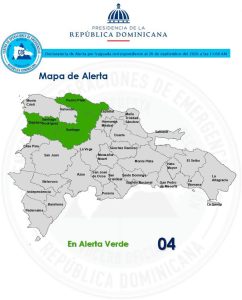 COE coloca cuatro provincias en alerta verde por posibles aguaceros, tormentas eléctricas y ráfagas de viento